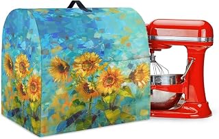 Sunflower Painting Stand Mixer Cover,Kitchen Mixer Cover Compatible With 4.5-5Qt Kitchen Aid Mixers,Floral Kitchen Decor,Kitchen Aid Mixer Covers,Kitchen Appliance Protector