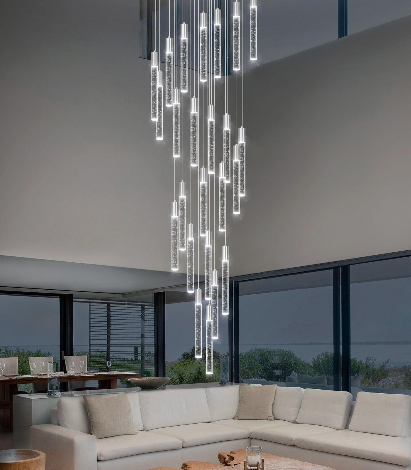 HAIXIANG W24 x H157 Glam Chandelier Bubble Crystal Ceiling