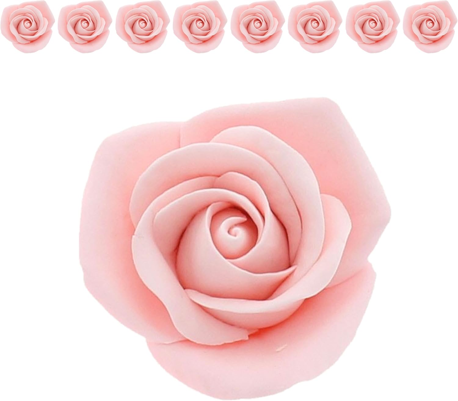 Global Sugar Art Peace Rose Sugar Cake Flowers Pink 2 Inch, 8 Count by Chef Alan Tetreault