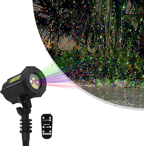 Miniatura 8 de Lunhoo Luces láser de Navidad proyector estrella jardín luciérnaga luces 3 color
