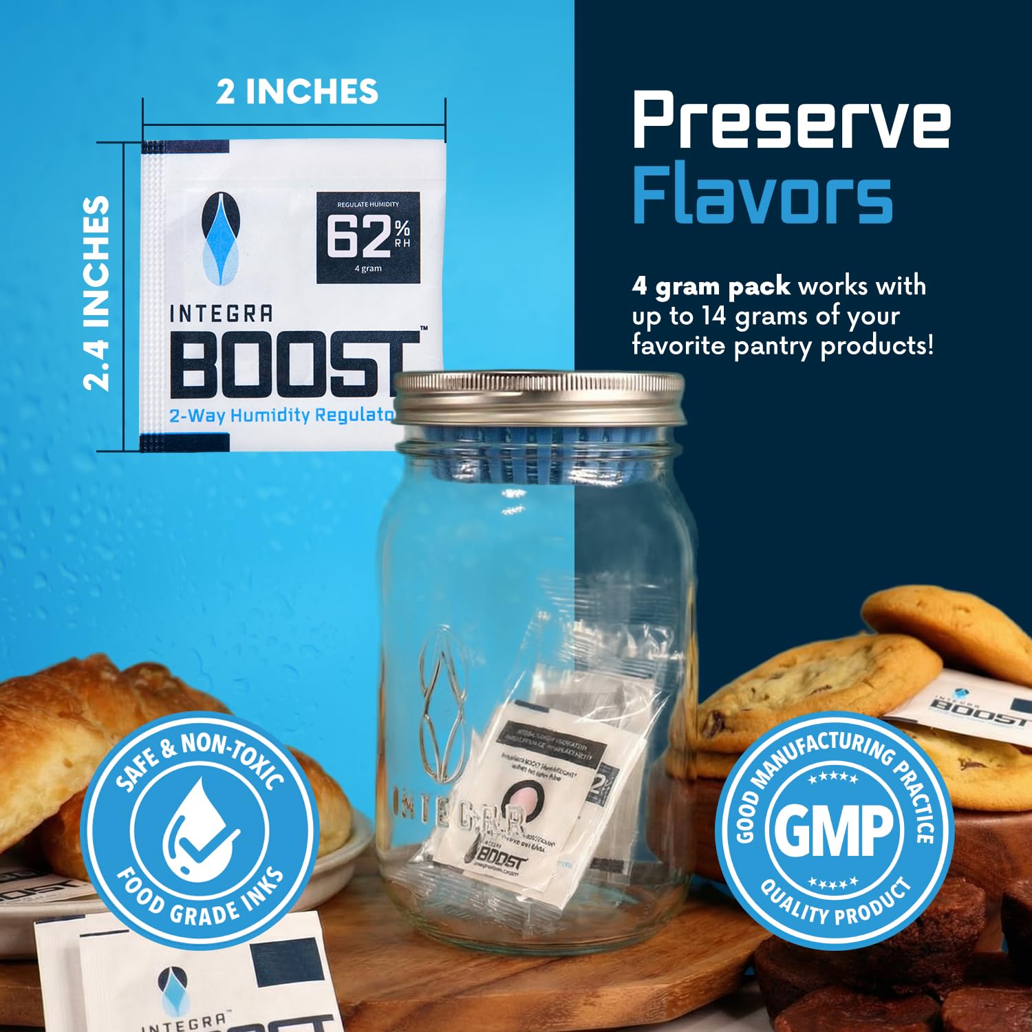 Amazon.com: Integra Boost Humidity Control Jar With Humidity Pack Holder,  Includes 3 Boost Packs For 2-Way Humidity Control (4 Gram Packs at 62  Percent RH, 32 oz Jar) : Appliances
