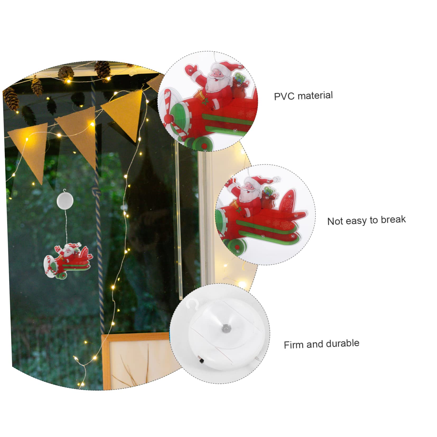 DOITOOL 3 Stücke Fenster Hängen Lampe Santa Lichter Weihnachten Dekorative Lampe Für Schaufenster Sicher
