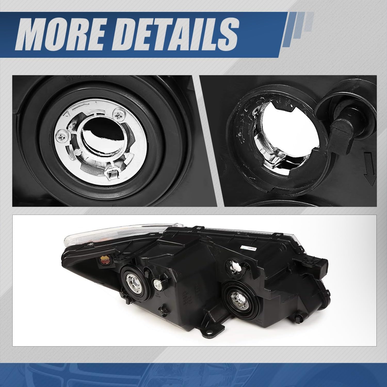 Auto Dynasty Headlights Assembly Compatible with 2009-2020 Dodge Journey, Driver Left Side Halogen Headlamps Replacement, CH2502222 OE Style, Chrome Housing Amber Corner