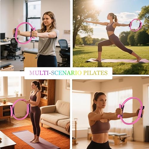 Miniatura 5 de Anillo de fitness de pilates  Anillo de pilates de 14 pulgadas con mini bola de ejercicio de 10 pulgadas para enfocarse en tonificar muslos