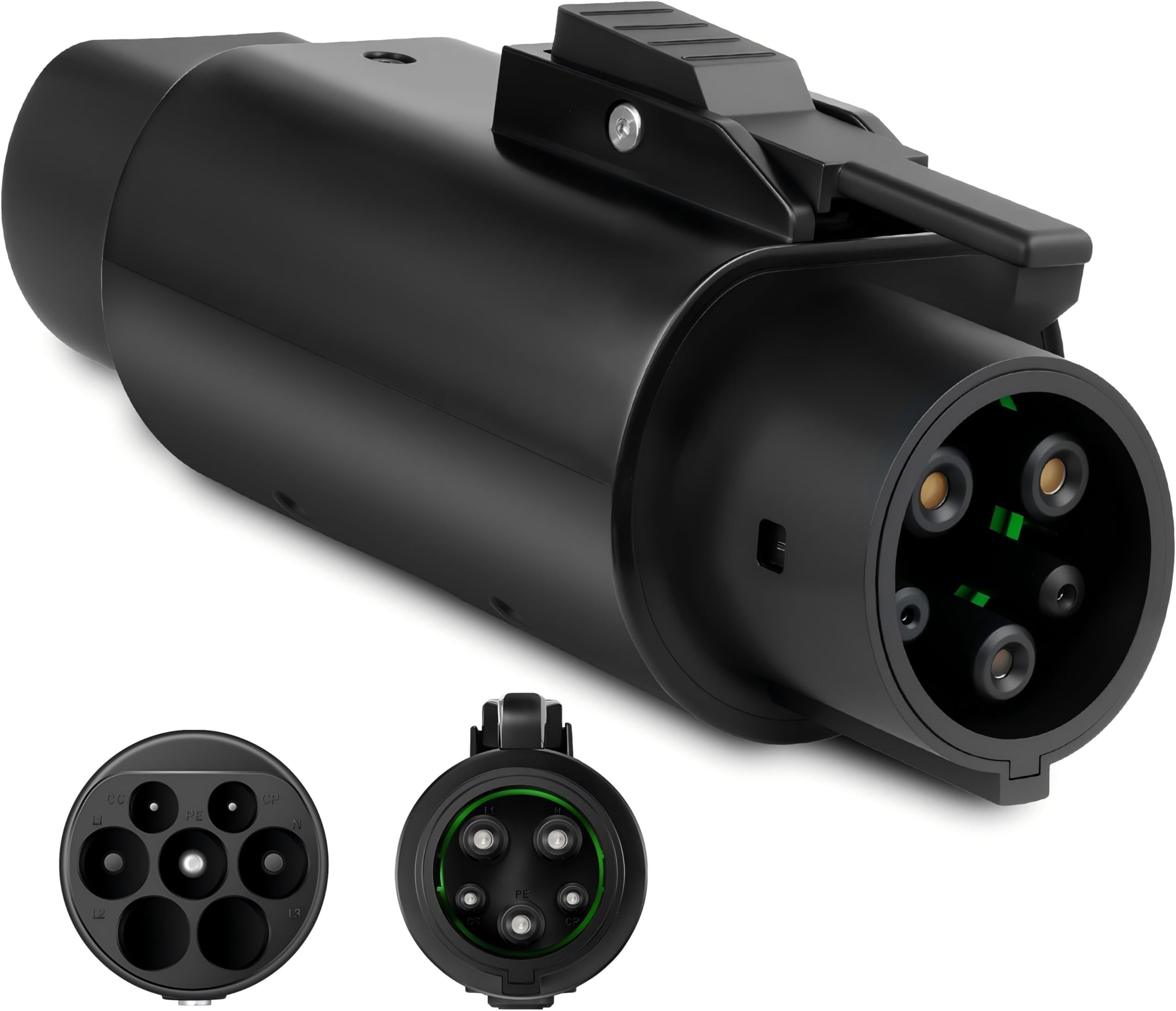 Type2 to Type1 EV Adapter with Anti-drop Clip, Max 32A, 250V AC, IEC 62196 to SAE J1772 Electric Vehicle Adapter, Fit for J1772 EVs Charger Connector