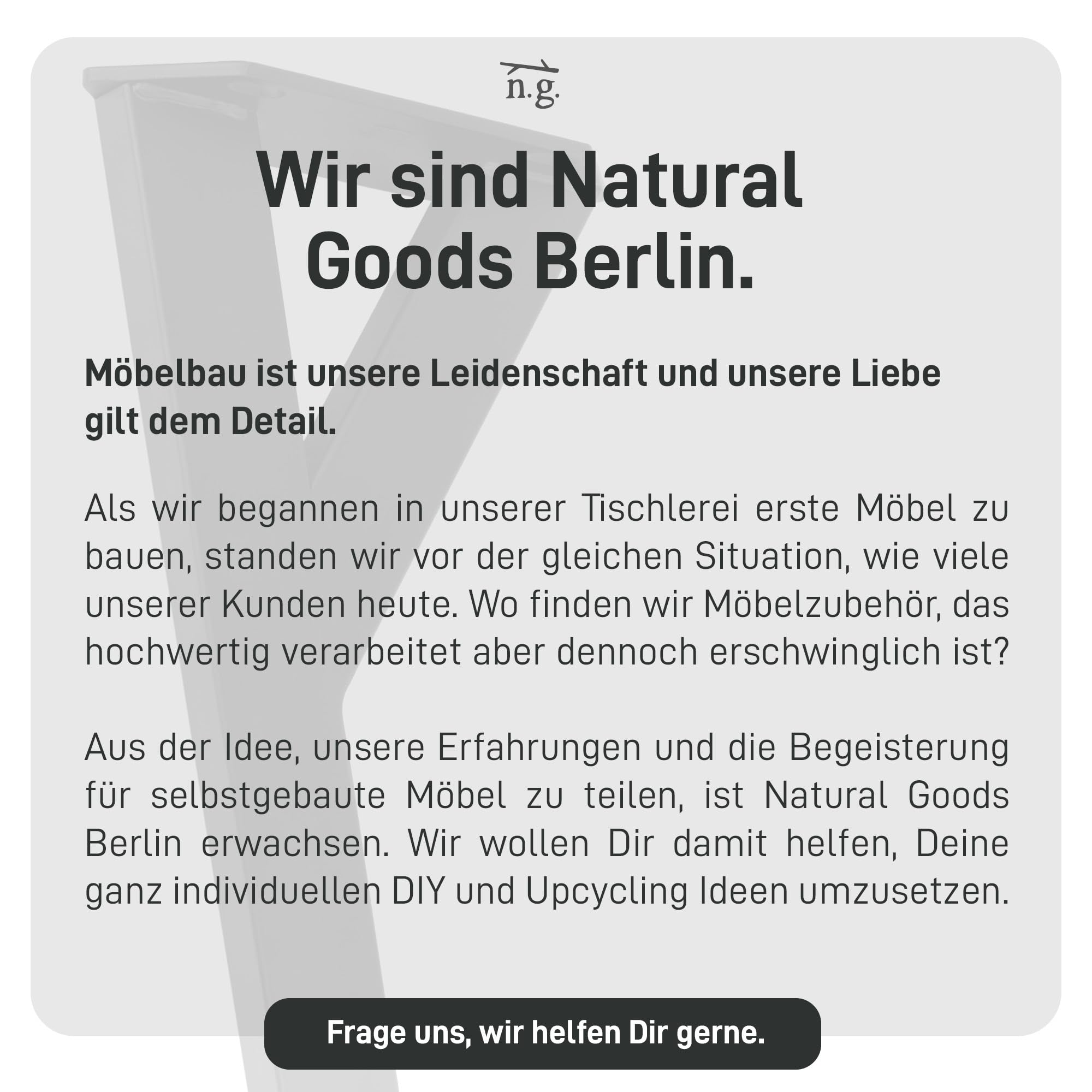 Natural Goods Berlin 4er Set Y Legs Tischbeine (Schwarz, 72 cm) - Möbelfüße aus Metall in Y-Form für Dein nächstes DIY-Projekt - Schwerlast Tischgestell für Schreibtische & Esstische