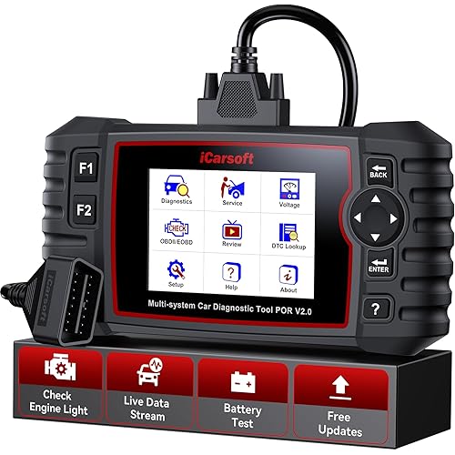 OBD2 Scanner Diagnostic Tool for Porsche/Cayenne, iCarsoft POR V2.0 Code Reader Battery Registration for Porsche, All System in-Depth Scan, with Oil Reset/SAS/EPB/BMS/ETC/DP/BLD/INJ, Battery Test