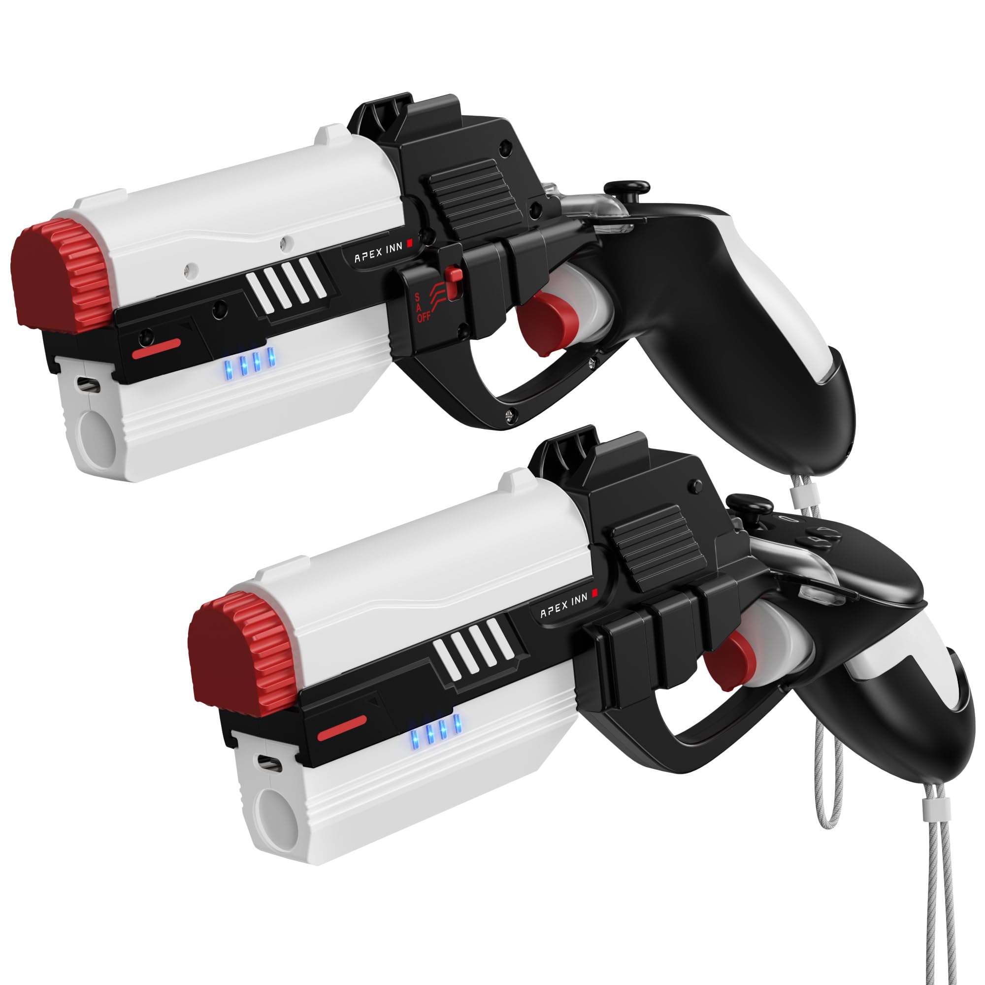 Pistola Háptica Apex INNO con Batería 1500 mAh para Meta Quest 3 - Retroalimentación Táctil Compatible Arizona Sunshine, Pavlov VR, Onward