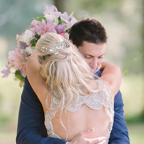 Miniatura 5 de 6 horquillas para el pelo de novia con diamantes de imitación para mujer, accesorios de cristal para el cabello para novia, damas de honor, niñas de