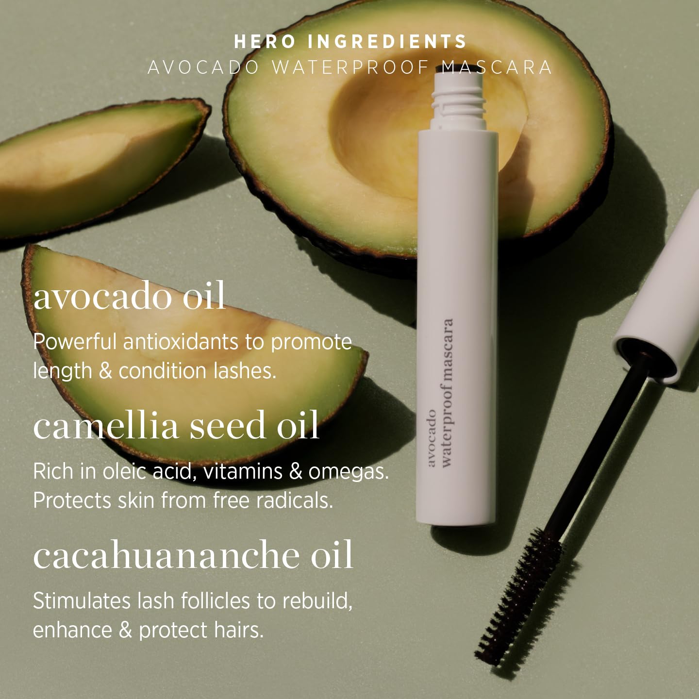 Ere Perez - Avocado Waterproof Mascara | Lengthen, Nourish, Enhance, Strengthen | Long-Lasting, Sensitive Eye Safe | Mamey + Camelia Oils | Vegan, Cruelty-Free, Clean Beauty (Black, 0.35 oz | 10 ml) - Image 6