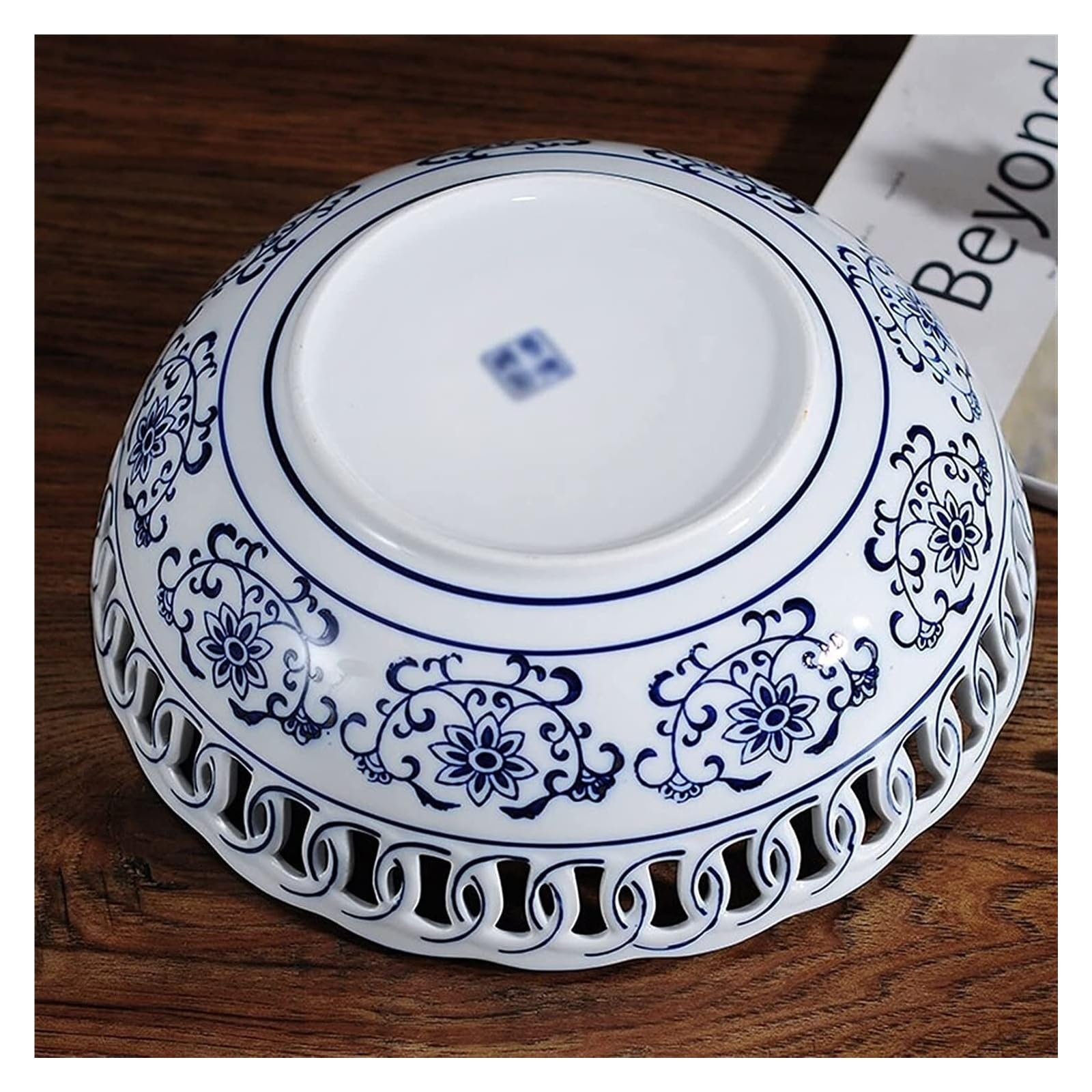 Corbeille à Fruits Chinoise rétro Creuse en céramique, Assiette à Fruits, Salon, Maison, Rond, Porcelaine, Bol à Bonbons décoratif, Corbeille à Fruits, Rangement de Bureau