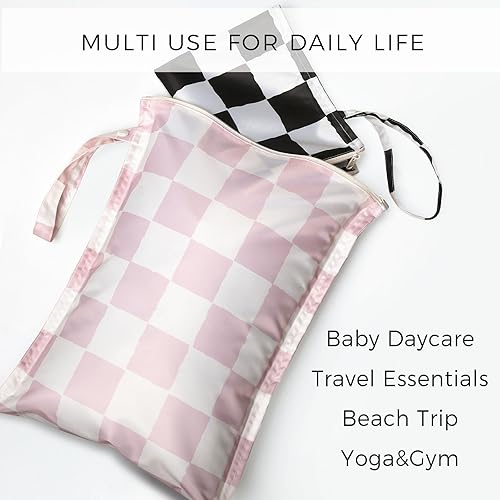 Miniatura 6 de Bolsas húmedas resistentes al agua  Paquete de 3 bolsas reutilizables impermeables para trajes de baño y ropa de bebé  Bolsa de almacenamiento a