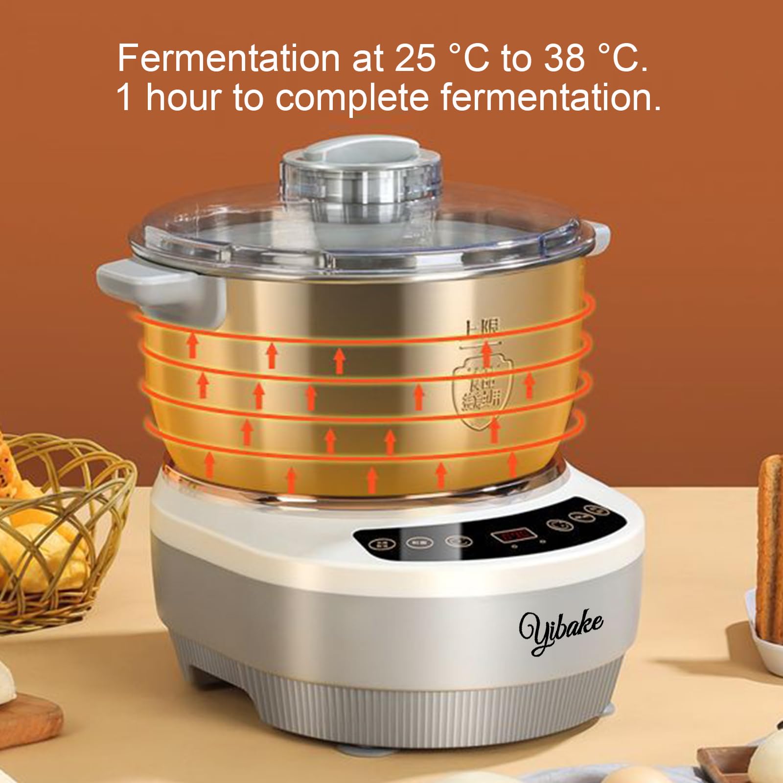 Machine à Pâte ZYFBD 5L Avec Fermentation, Pétrin Professionnel Inox, Panneau Tactile - 9