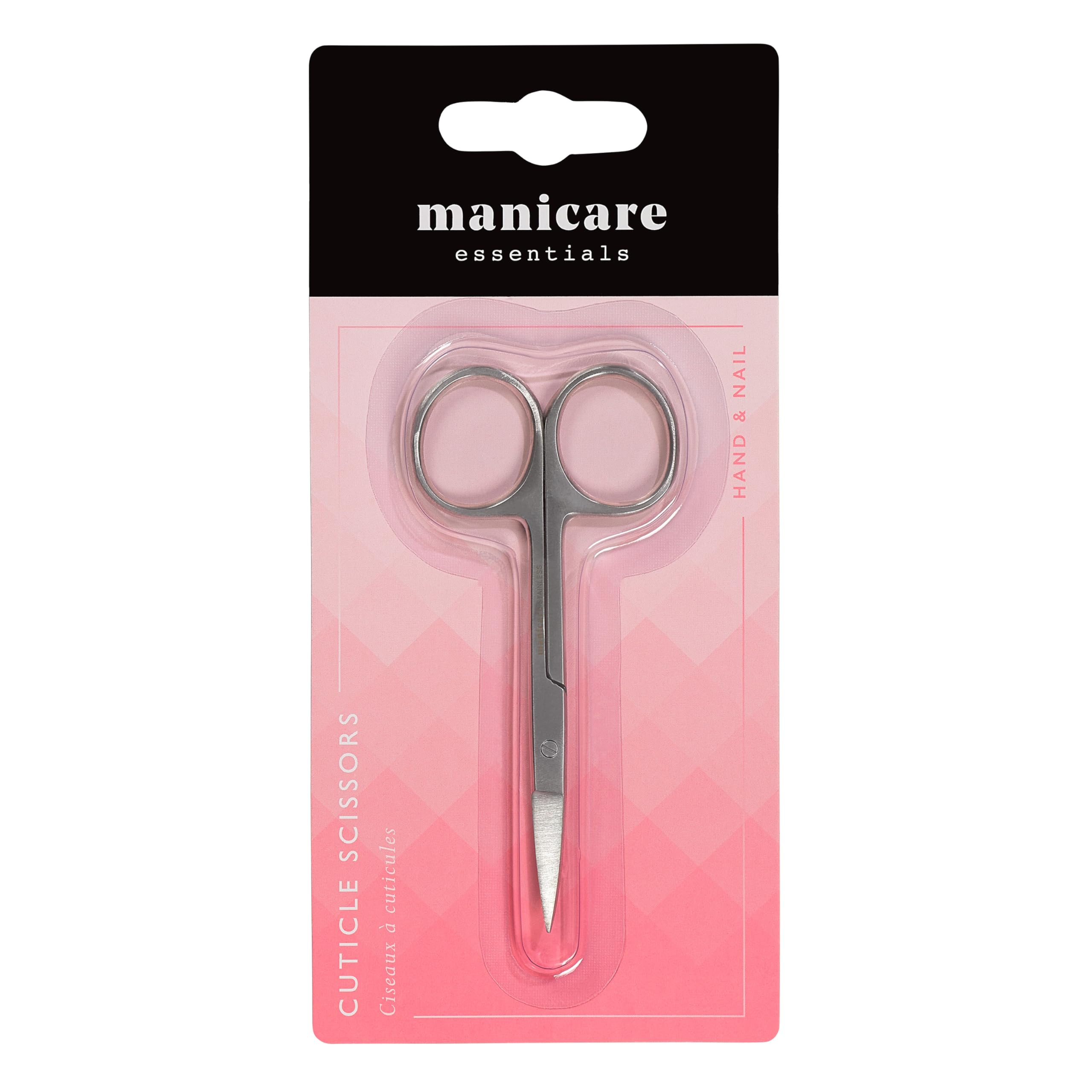 Manicare Cuticle Scissors, Professional Japanese Stainless Steel, Sharp Curved Tips, Trims Nails, Cuticles And Dead Skin, Beauty Scissors For Trimming Eyebrows, Nose Hair, Fingernails And Toenails