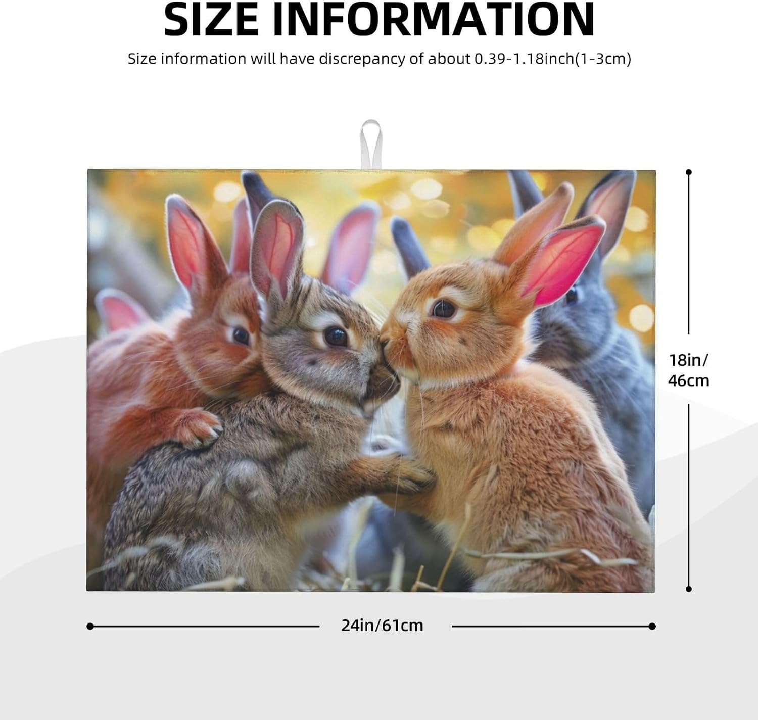 Absorbent Dish Drying Mat For Kitchen Counter, Funny Rabbits- - Dish Drying Pad, Kitchen Gadgets For Easy Clean Multi-Use 18 x 24 Inch image 2