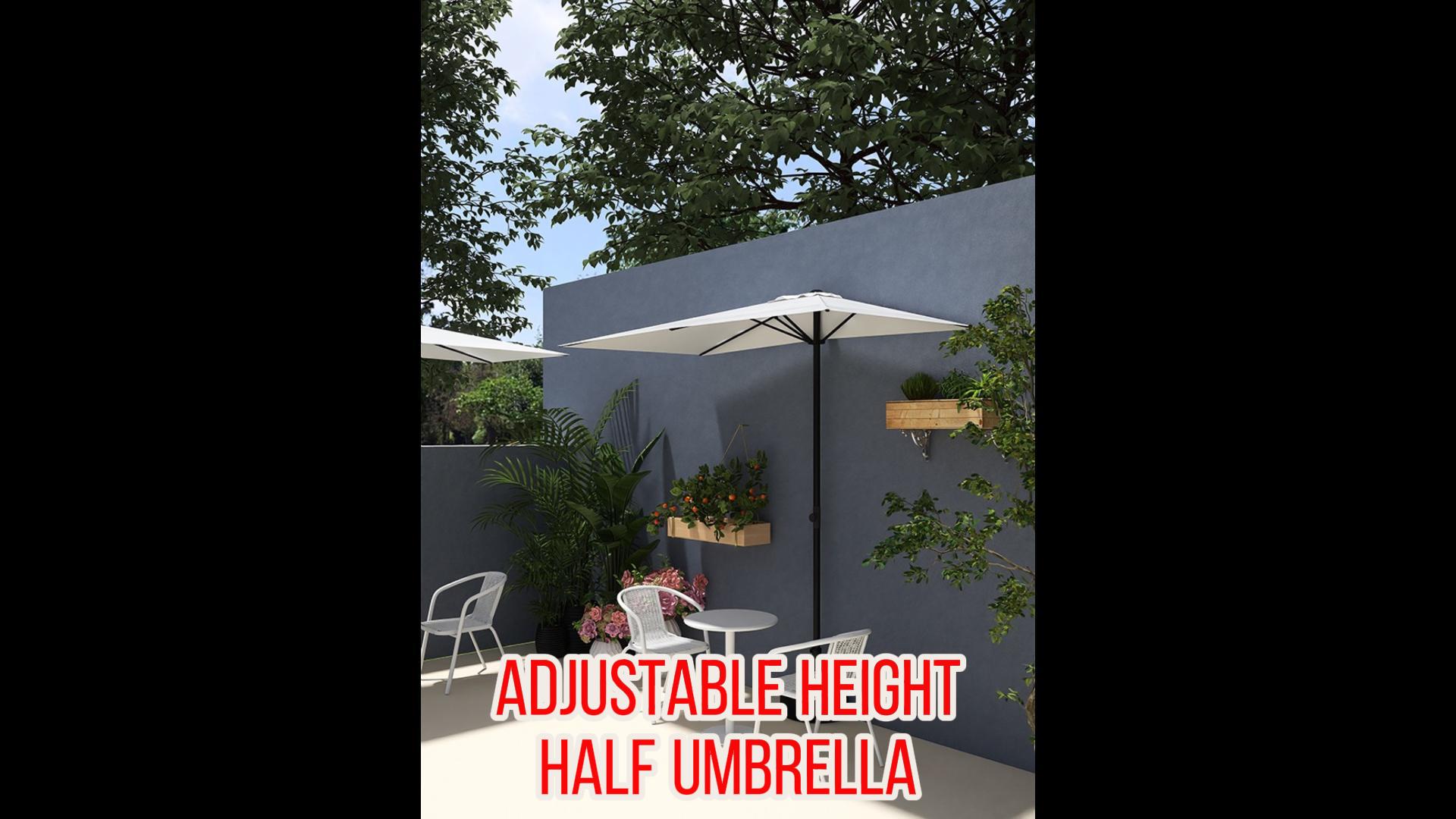 6ft height half patio umbrella Amazon.com : Qidvol Height Adjustable Half Umbrella Patio/Balcony Umbrella  6.5x3ft/8x4ft Rectangle Half 5 Ribs Umbrellas, Red, Green, Khaki, White,  Brown (Color : Brown, Size : 200x100cm(6.5x3ft)) : Patio, Lawn & Garden