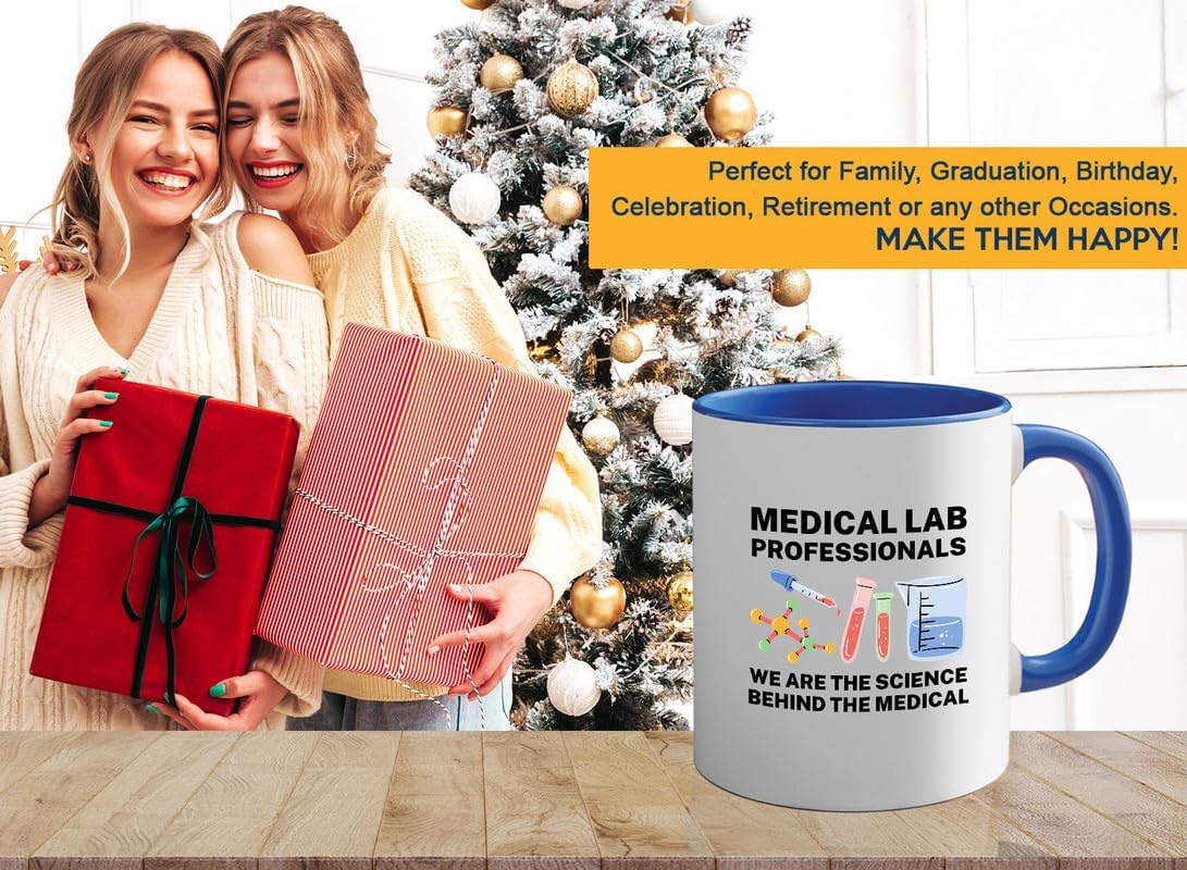 Med Laboratory Professionals 2Tone Mug 11oz Blue -Med Laboratory Professionals A - Doctor Pharmacist Nurse Pediatrician Lab Scientist Lab Assistant Biologist Microbiology