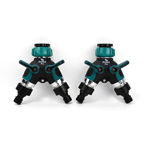 2 separadores de manguera de metal 2wayz Versión mejorada (2021) 100% seguro, atornillado y con rosca. Manguera y válvula de fácil agarre y mangos