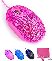 Vista 10 de SOONGO - Mini mouse rosa para computadora, mouse ergonómico con cable de 4.9 ft, mouse USB para computadora portátil, mouse de escritorio