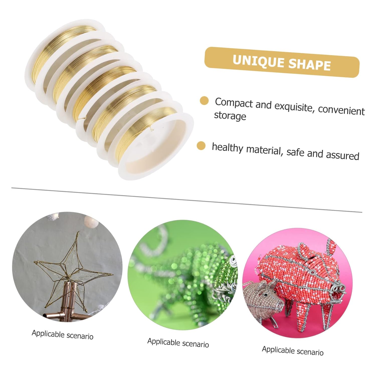 0.5mm Copper Wire 7m/roll 5 Rolls for Jewelry Making Crafting and Bonsai Training for DIY Art Projects and Handmade Jewelry