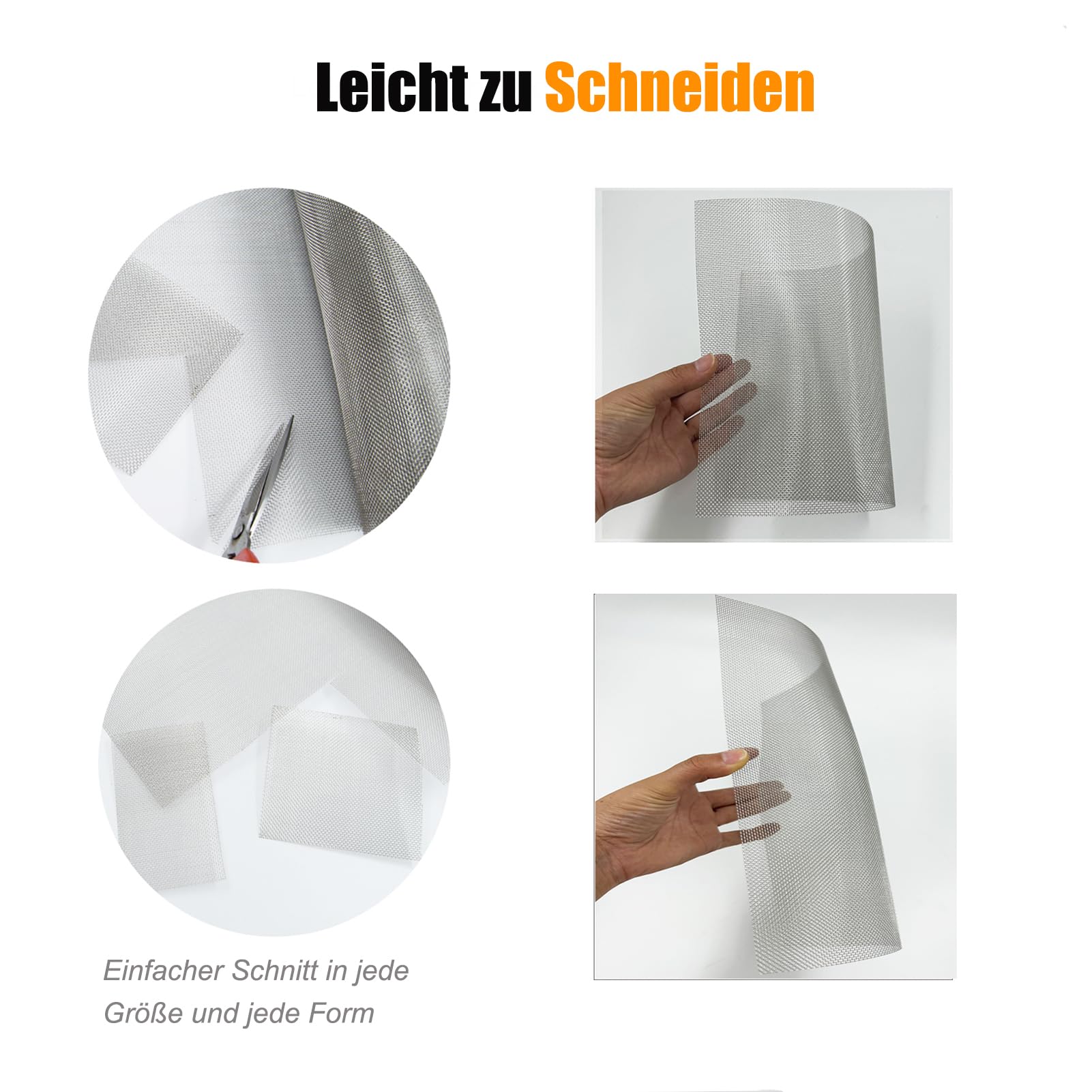 8 Stück Edelstahl Drahtgitter 304 - Feinmaschig Für Insektenschutz & Lüftung