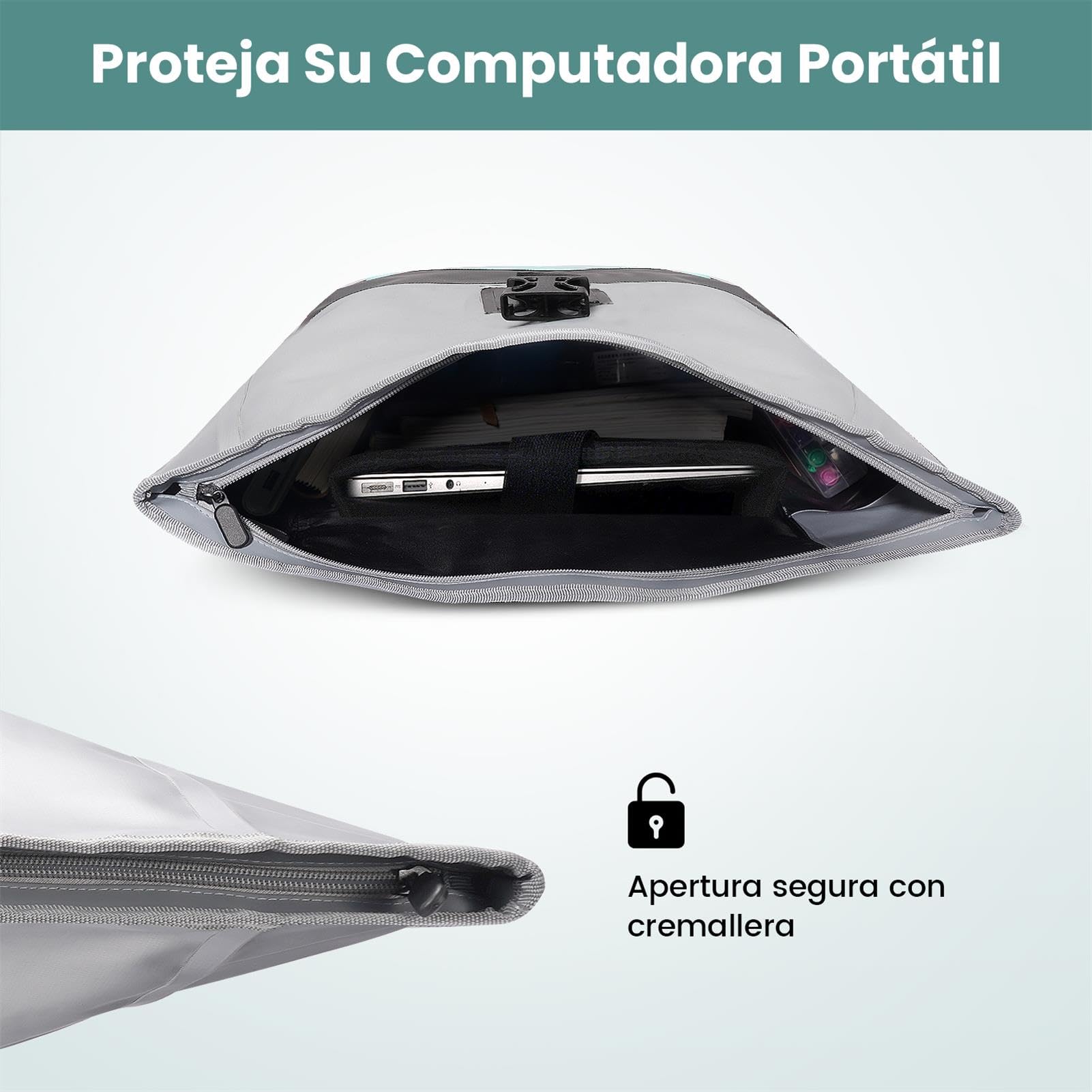 Alforjas Bicicleta 100% Impermeable Bolsa Bicicleta con Compartimento para Portátil Multifuncional 2 en 1 Mochila de Ciclismo & Bolsa para Rack Trasero de Bici para Ciclismo,Viajes (Mint, 28L)