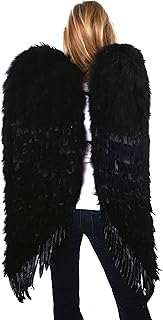 Large Black Feather Angel Wings