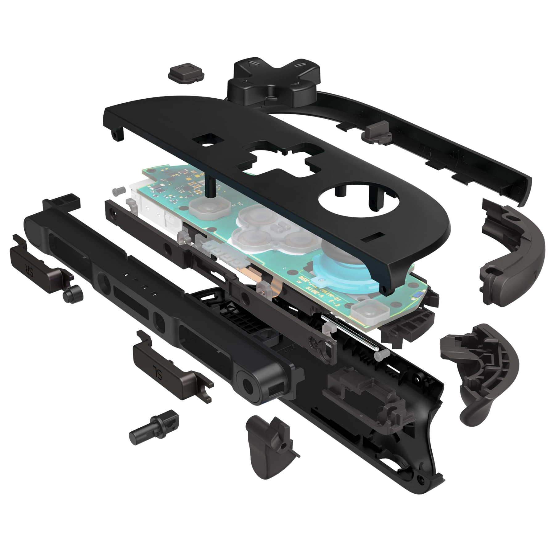 eXtremeRate DIY-Ersatz D-Pad Shell & Buttons Set für Switch 2 Joycons, Deluxe-Version Gehäuse Zubehör Schwarz