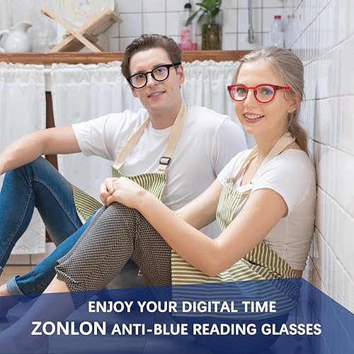 Miniatura 2 de ZONLON Paquete de 5 lentes de lectura para mujer bloqueo de luz azul bisagra de resorte lentes antirreflejos para computadora