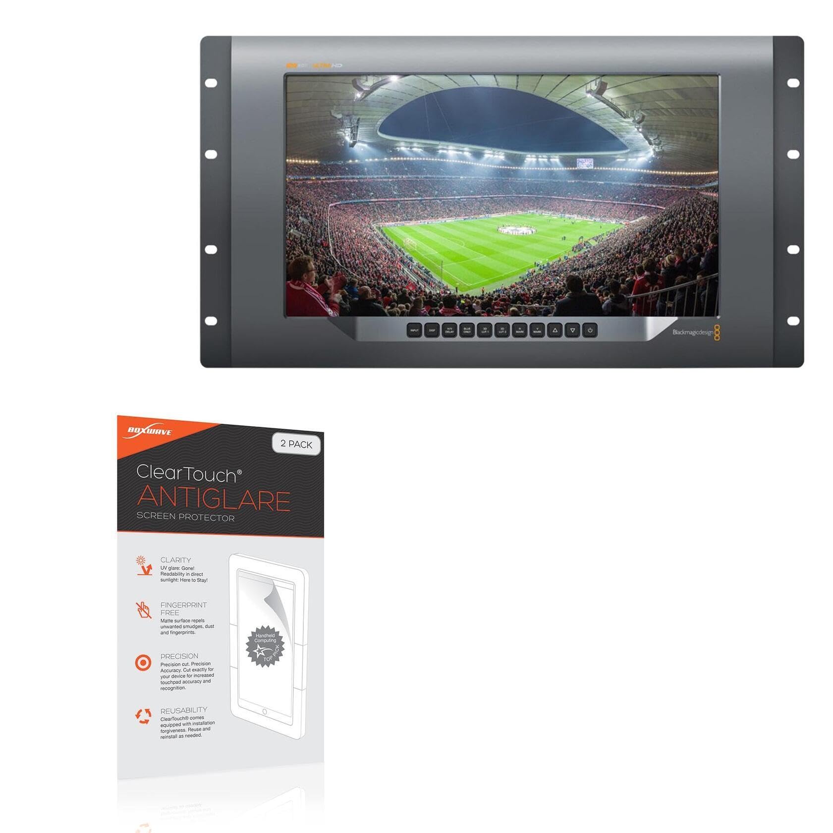 BoxWave Screen Protector Compatible With Blackmagic HDL-SMTV4K12G2 (15.6 in) - ClearTouch Anti-Glare (2-Pack), Anti-Fingerprint Matte Film Skin