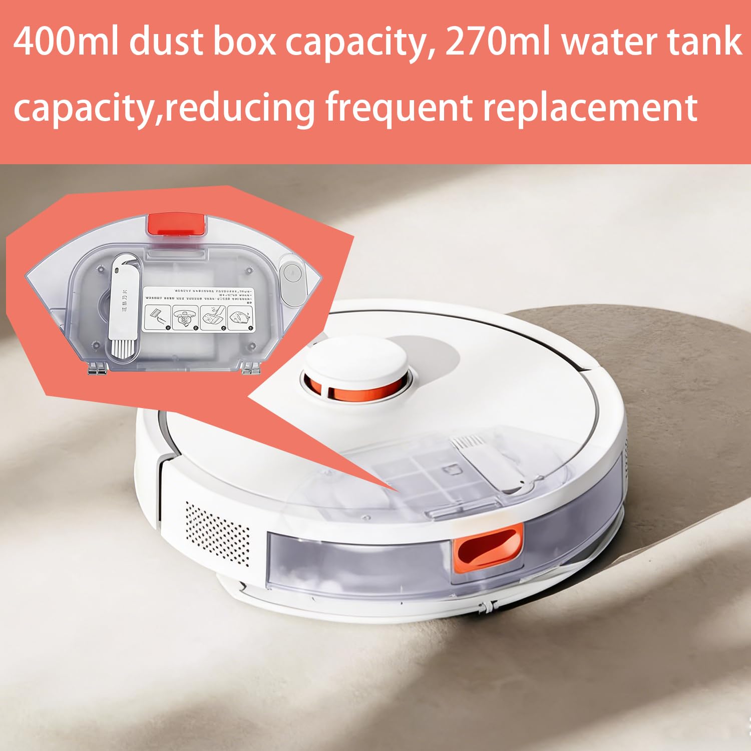 Robot aspirapolvere 2 in 1 serbatoio dell'acqua scatola della polvere, compatibile con Xiaomi E10 B112 E12 3c Plus S20 D106 3C Robot Aspirapolvere Kit Accessori, parti di ricambio
