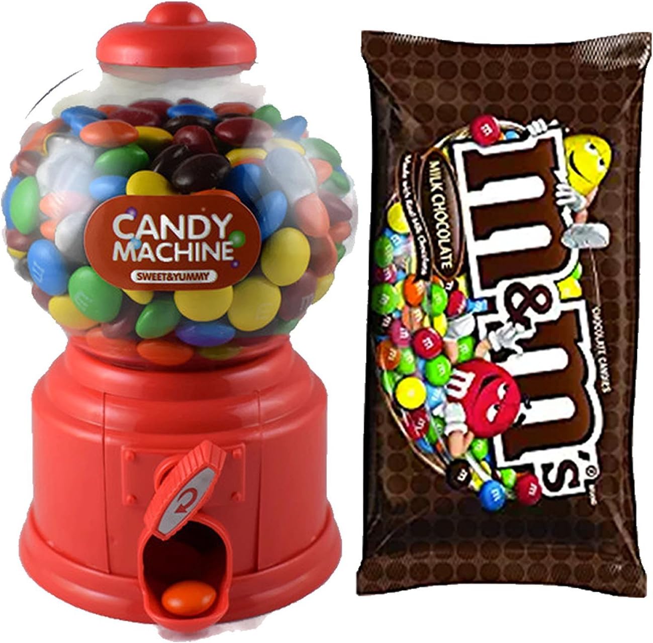 M&Ms Candy Dispenser With FREE 3.14oz Bag Of M&MS Milk Chocolate Candy Toy Banks And Kid Gifts