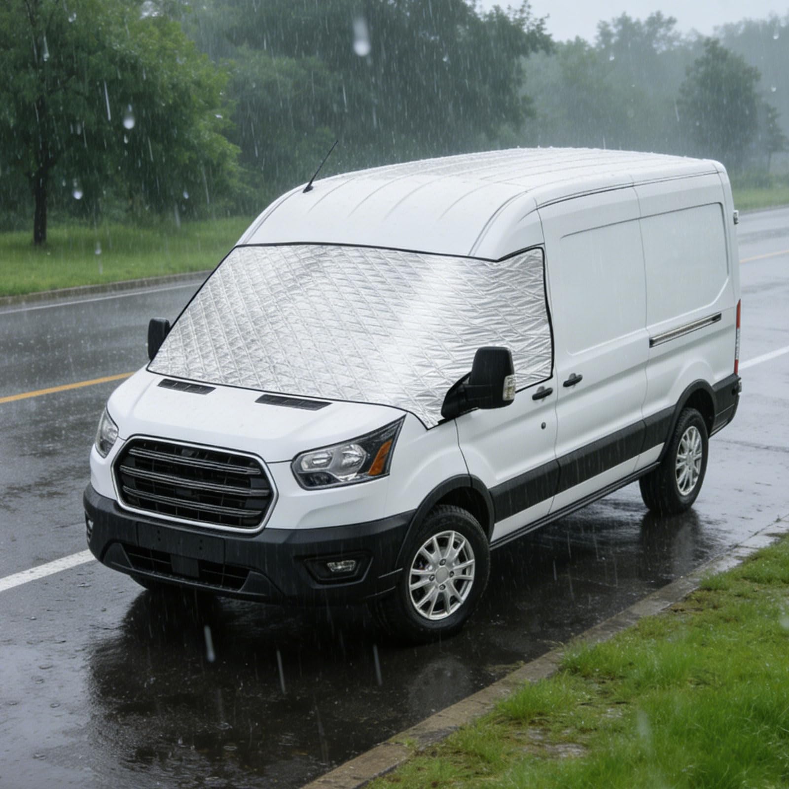 Frontscheibenabdeckung für Ford Transit MK8 MK9 2014-2026, wasserdichte Frontscheibe Sonnenschutz Auto Windschutzscheibenabdeckung Sonnenschutz Frost Schnee Schutz