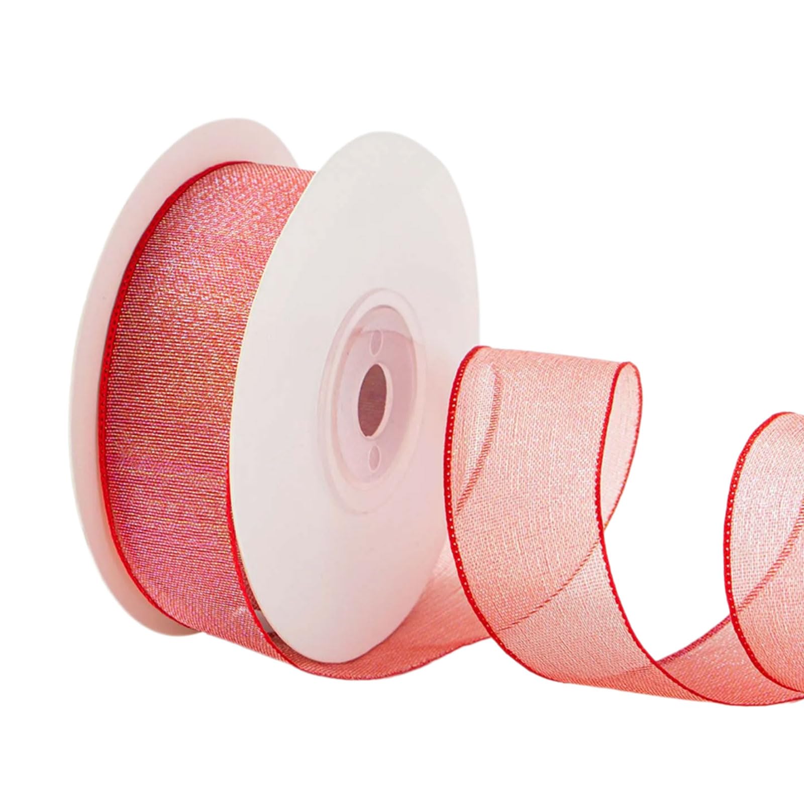 Tsophreniq 1Inx11Yd Sheer Organza Ribbon Wrap Christmas for Bows Wreath Making Package Christmas Wedding Decoration Organza