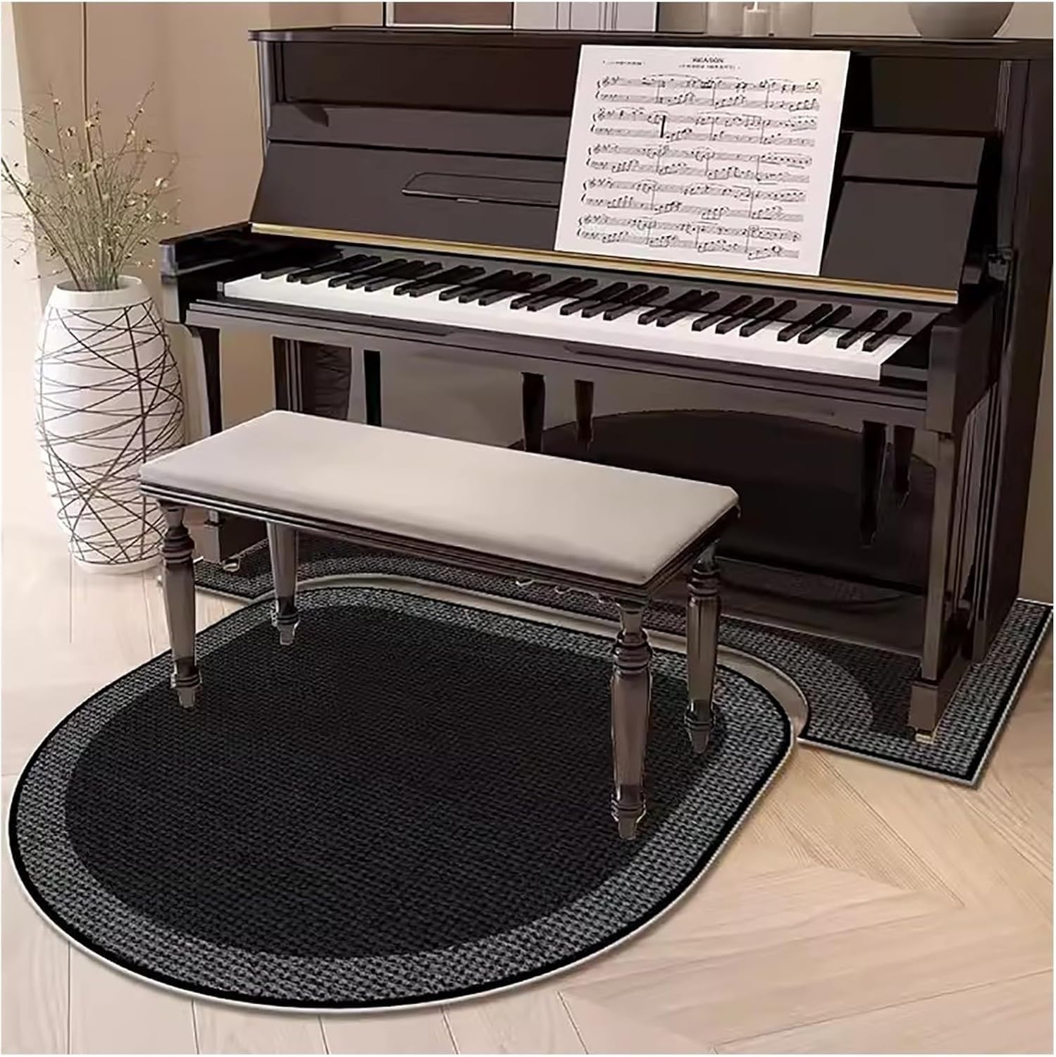Antypoślizgowe podkładki akustyczne – dźwiękoszczelny dywan na fortepian, ochraniacz dywanu fortepianowego, wodoodporna pionowa osłona fortepianu