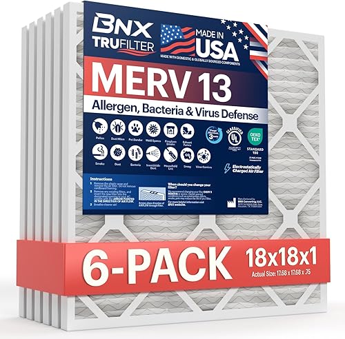 Miniatura 90 de BNX TruFilter - Filtro de aire 14 x 25 x 1 MERV 8, electrostático plisado para defensa contra polvo y mascotas, para aire acondicionado, HVAC