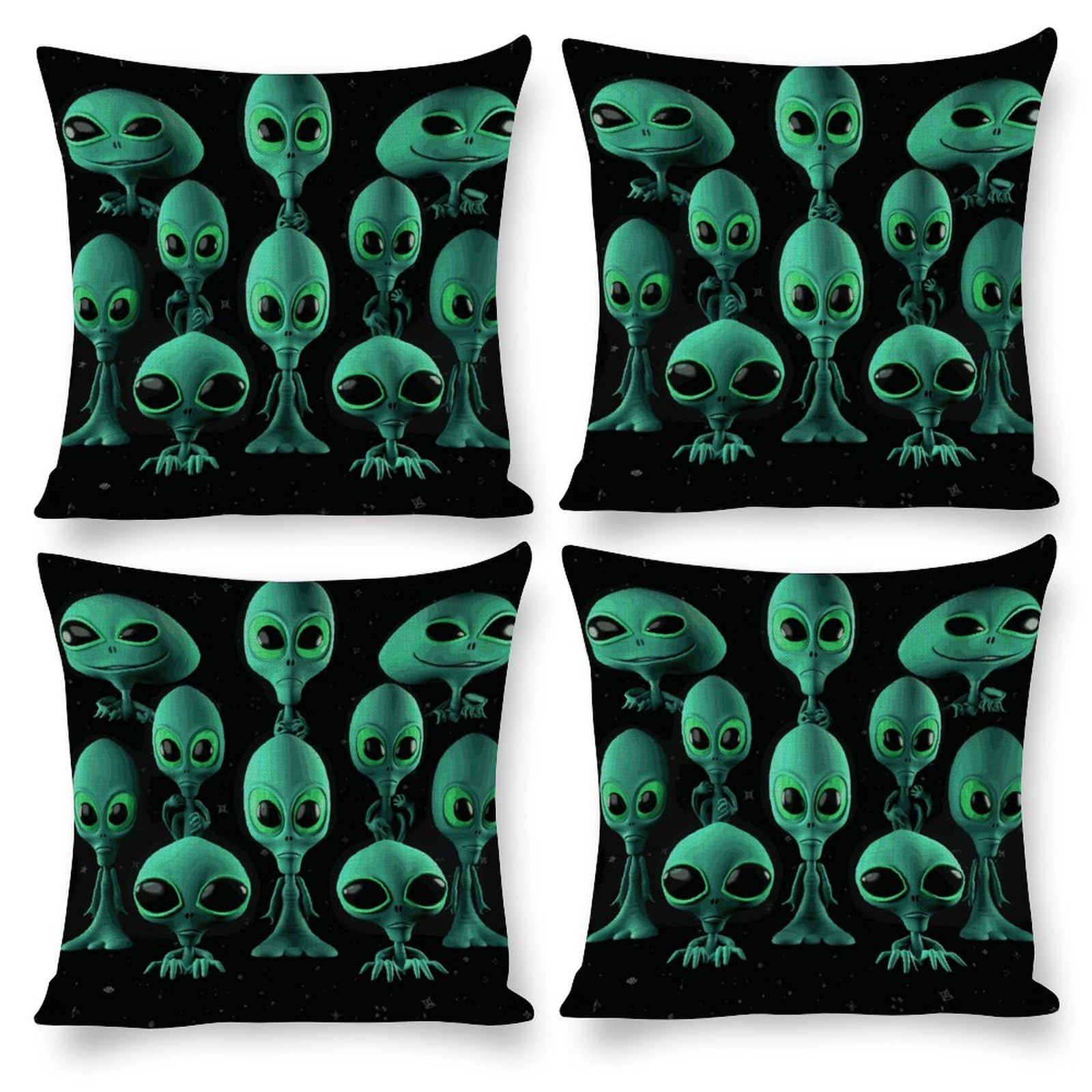 Housse de coussin extraterrestres à fermeture éclair pour changer de déco