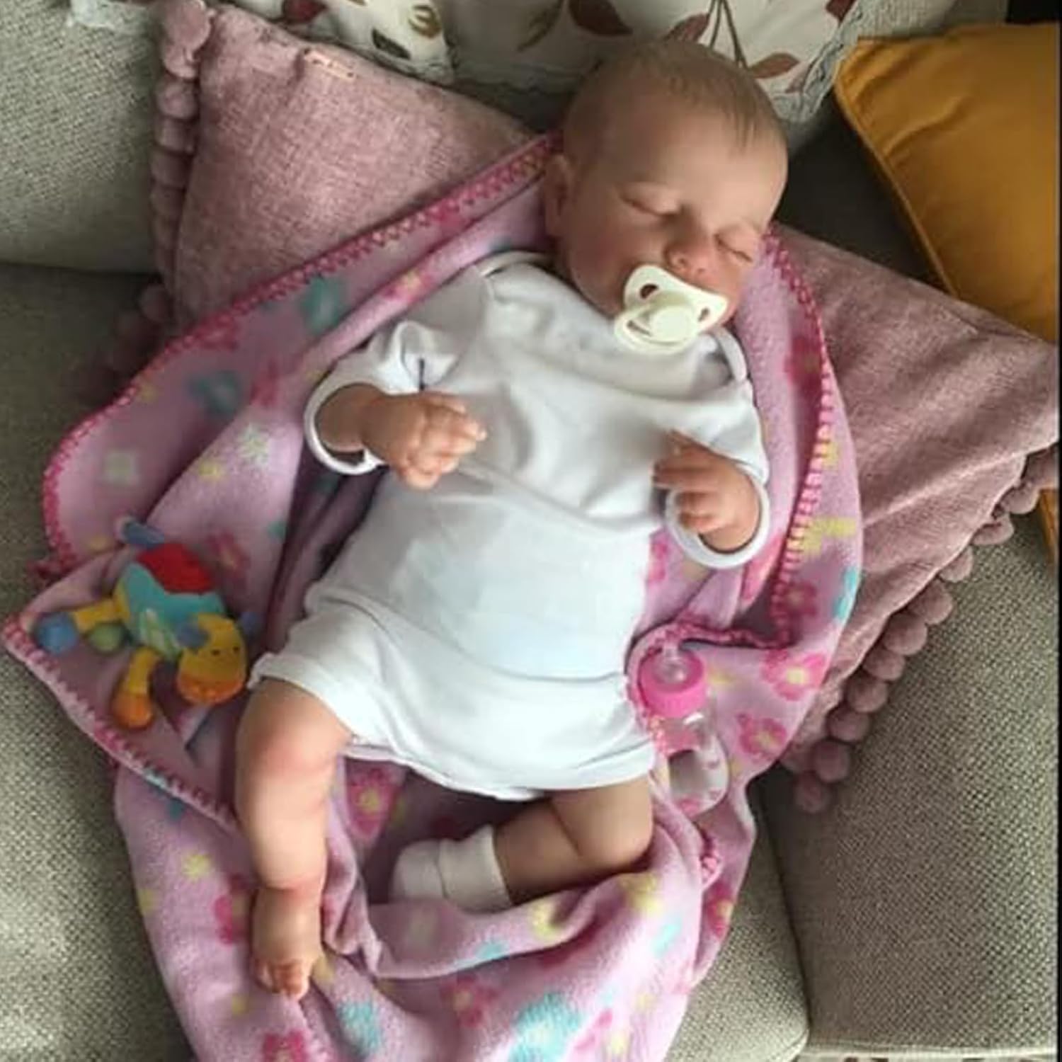 Reborn Puppe 20 Zoll 50cm Weiches Vinylsilikon Tuch Körper,Sieht aus wie EIN echtes Baby Lebensechte schlafende Baby Puppen Handgemacht Neugeborene