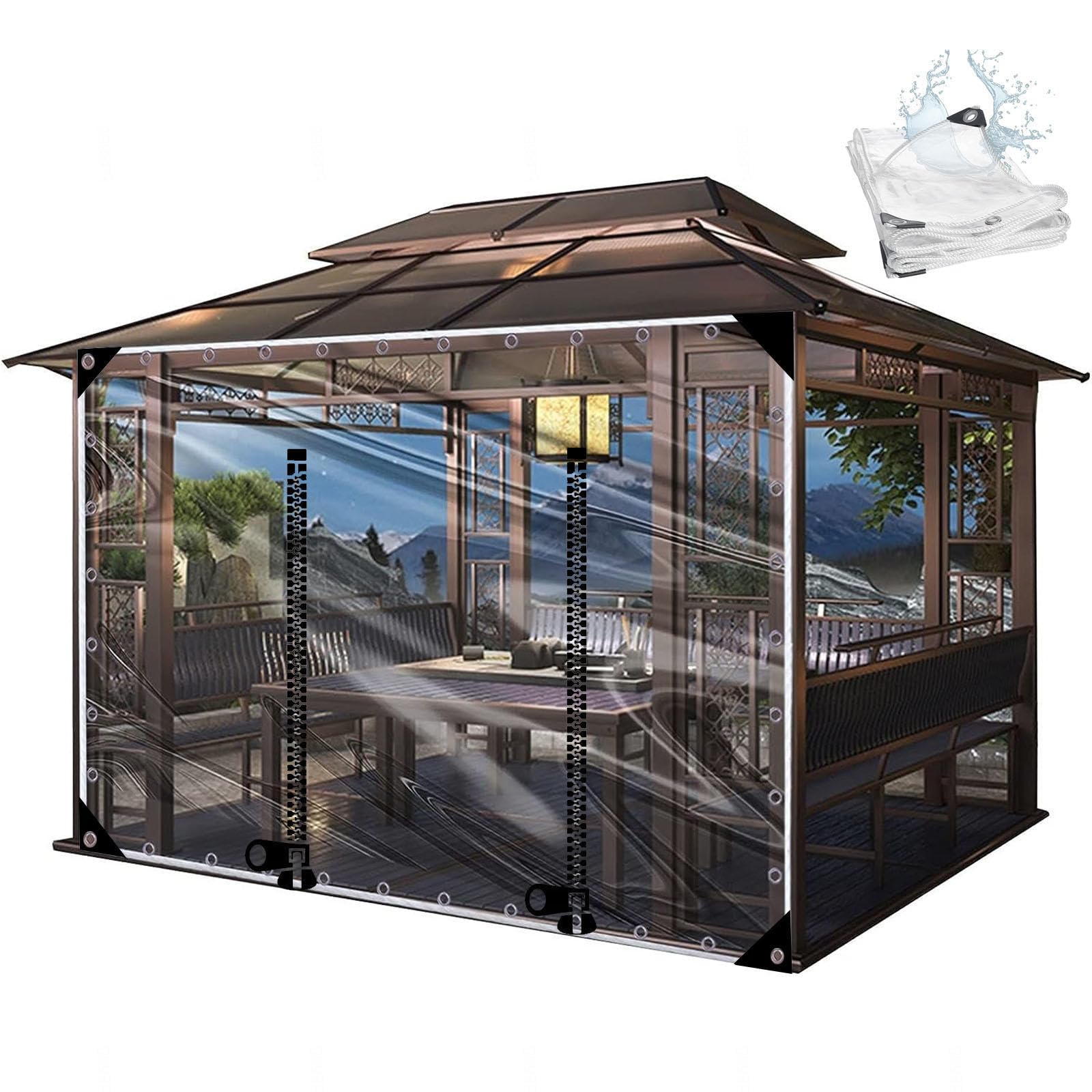 Panneaux de bâche transparente en PVC pour fermer le patio en hiver