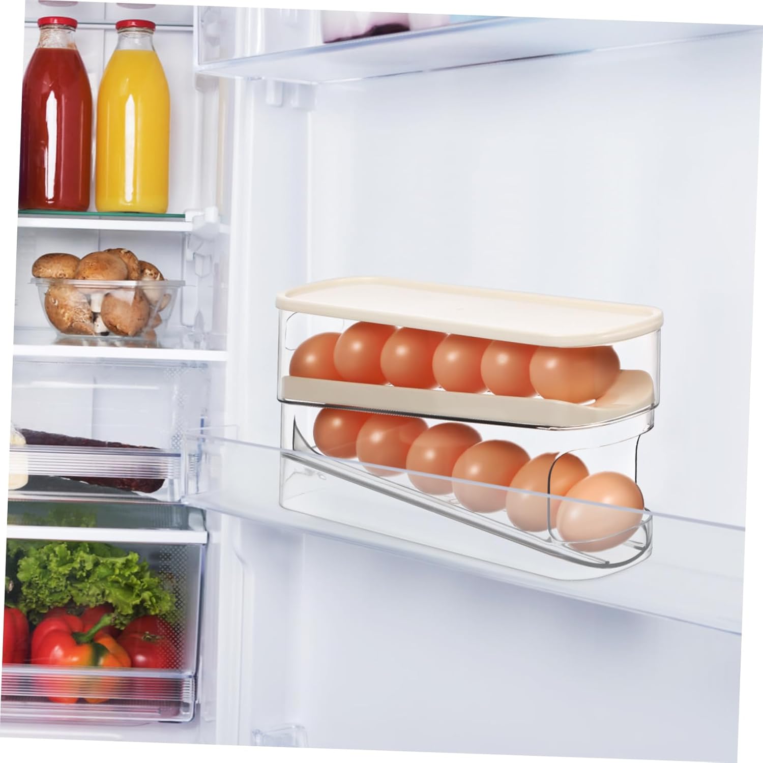 DECHOUS Egg Holder Storage Organizer Egg Container Rolling Dispenser for Refrigerator