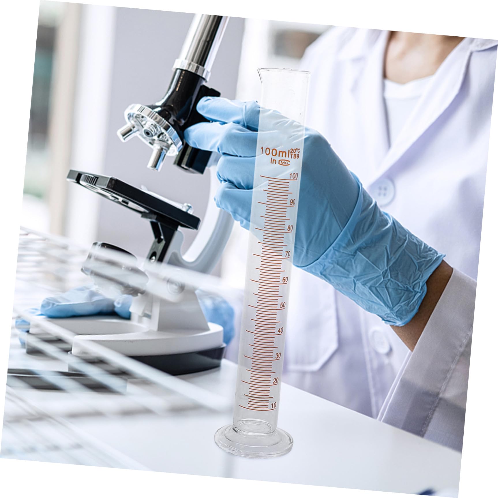 MAGICLULU Set 9 Pezzi Strumentazione Scientifica Vetro Becher Graduato Cilindro Graduato Bottiglia Conica Per Laboratorio Misurazione Chimica Scuola
