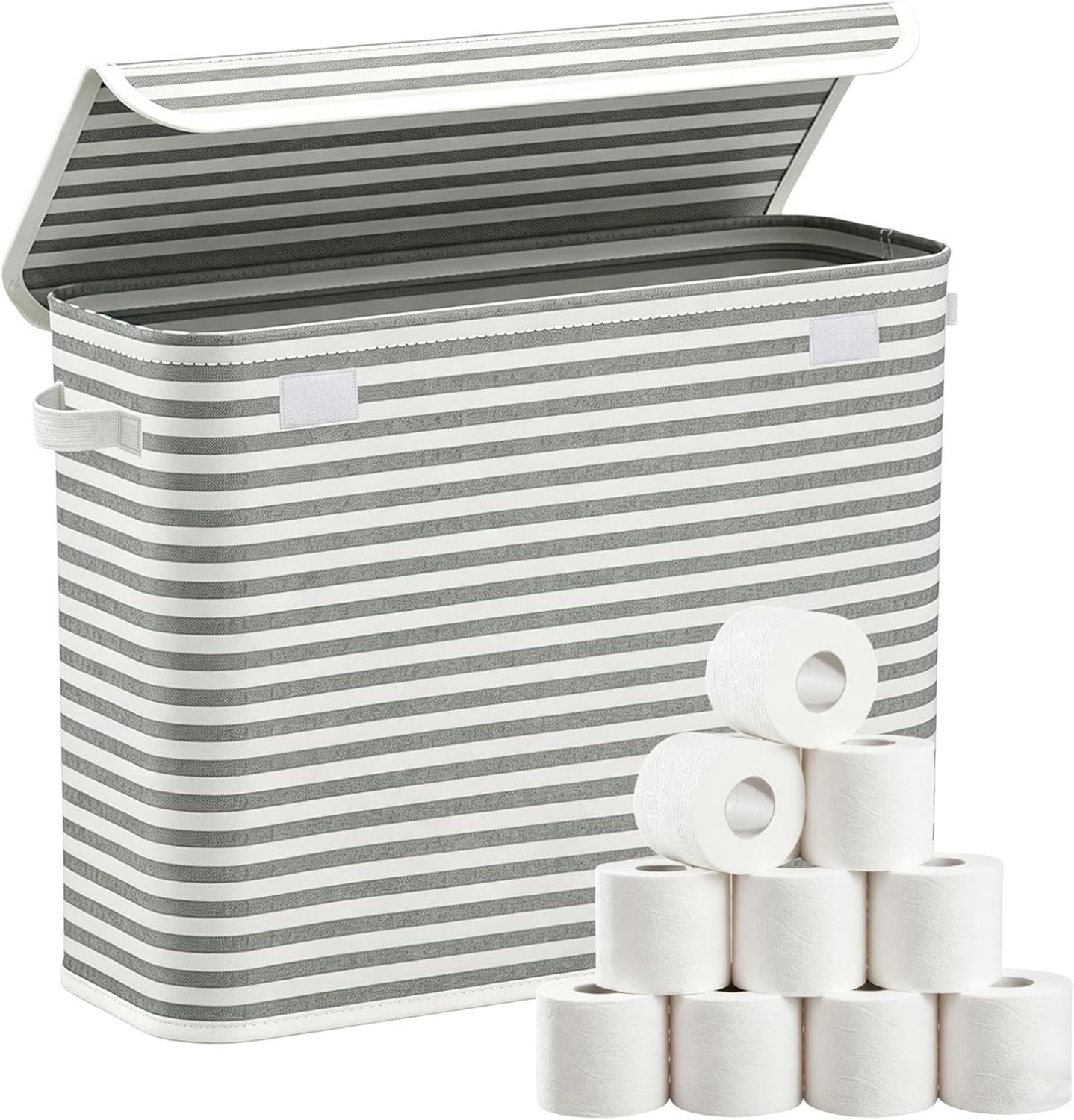 Toilet Paper Basket Large Capacity - Foldable Storage - Container Lid