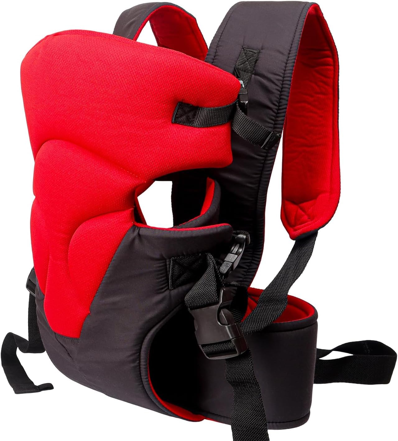 Laee cute 6-in-1 Baby Carrier Bag with Hip Seat | Adjustable Straps & Padded Support | Multi-Carry Options Perfect for Parents (red to Black)-image-30