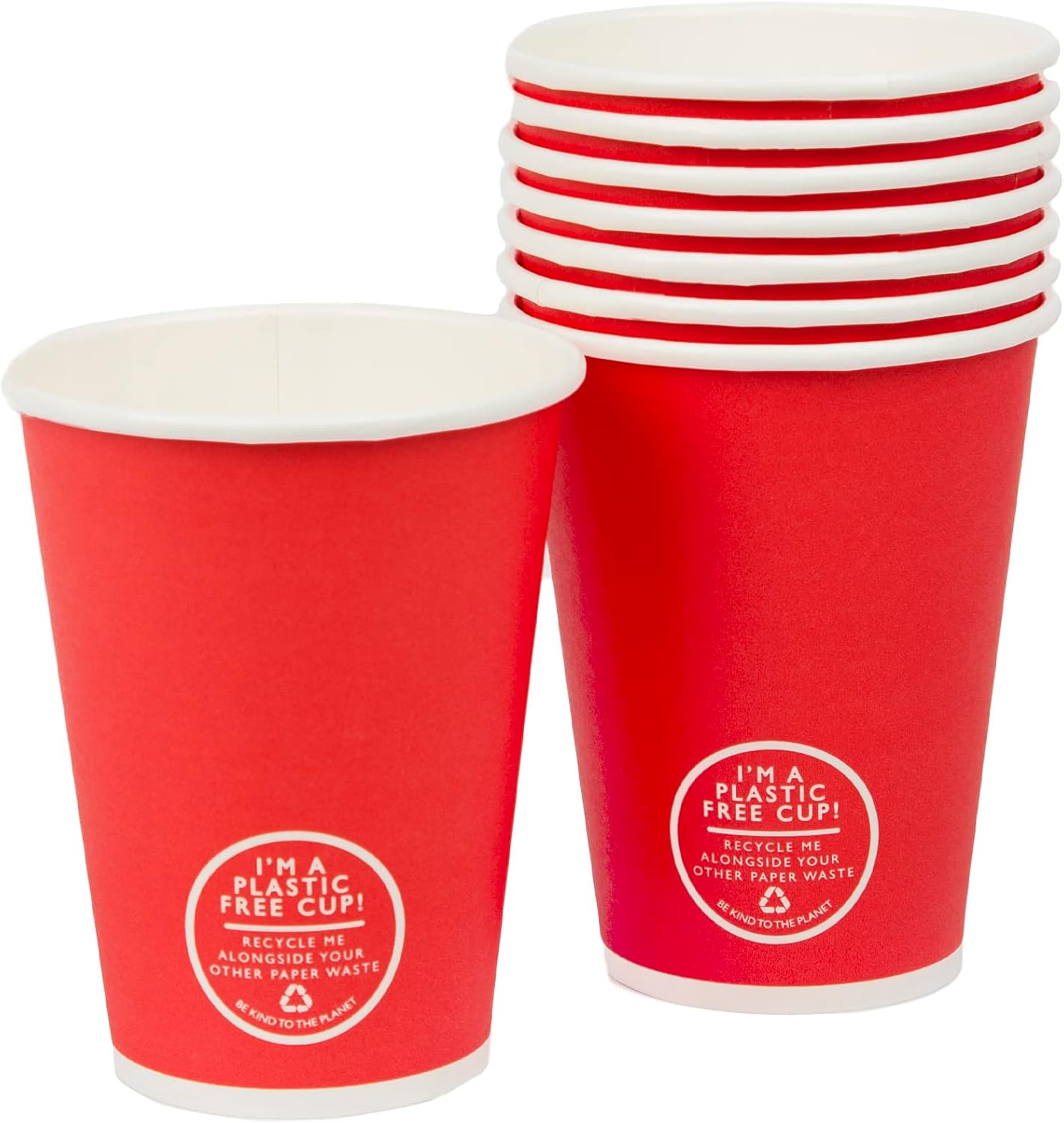 Talking Tables Large Red Party Cups - 8 Pack 12oz | Recyclable ...