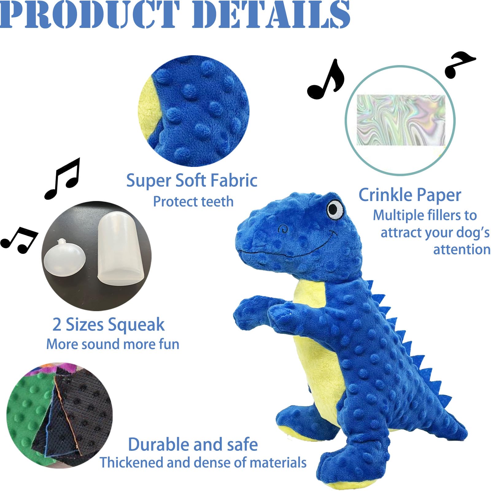 Juguetes para perros sin relleno para masticadores agresivos, juguetes chirriantes arrugados para perros, juguetes masticables duraderos para perros, juguetes de peluche suaves y resistentes,