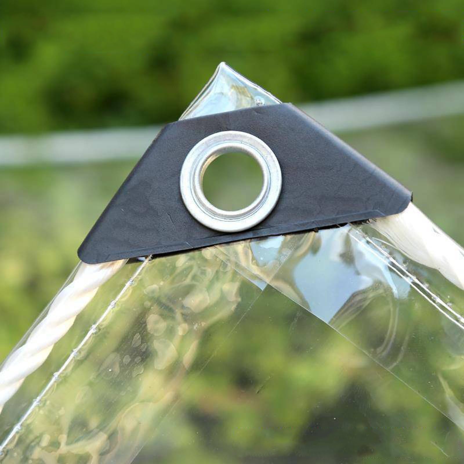 Lona Transparente 100 x 330 cm con Ojales, Resistente a Los Rayos UV y Al Desgarro, Lámina de Invernadero Toldo Reforzado Impermeable para Jardín, Piscina, Coche y Leña, Transparente