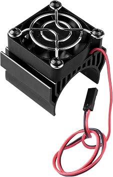 HobbyPark Aluminum Heat Sink with 5V Cooling Fan fit 540 550 3650 Size Brushless Engine Motor Heatsink for 1/10 RC Car Truck Buggy Crawler Black