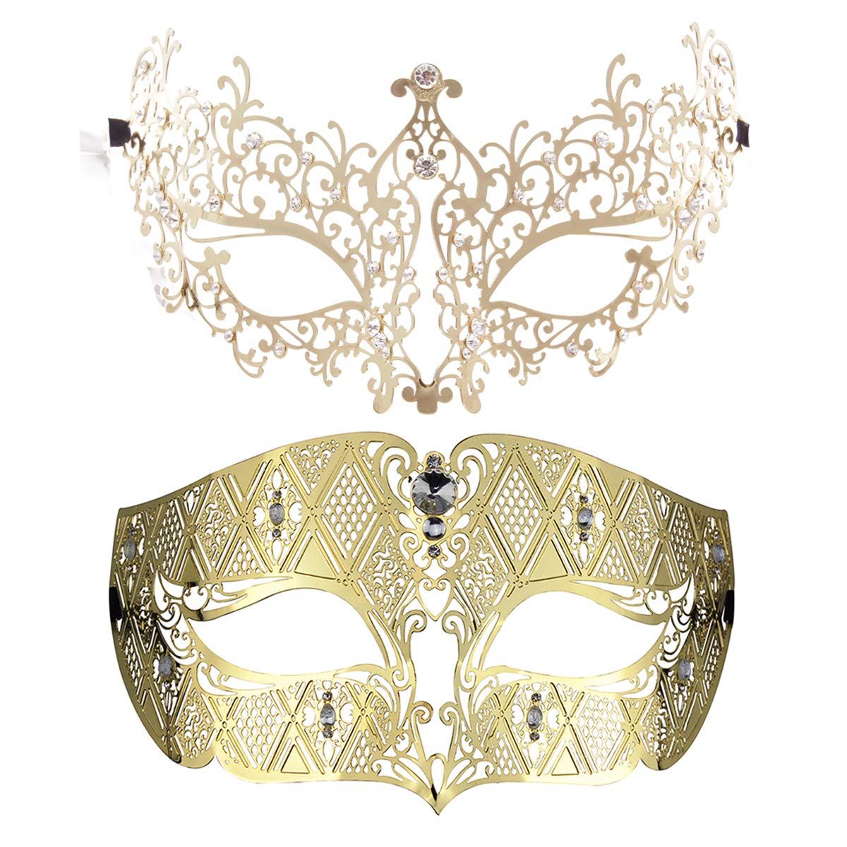 Coddsmz Couples Venetian Masquerade Mask Set Luxury Style Princess Party Mask for Couples Women and Men Mardi Gras Masks