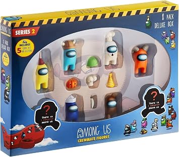 Crewmate Figures | 8 Collectibles in 1 Box | Merch Incl. The Peeled and The Clogged | 2 Hidden Impostors | Mini Toys with 5 Addl Hats