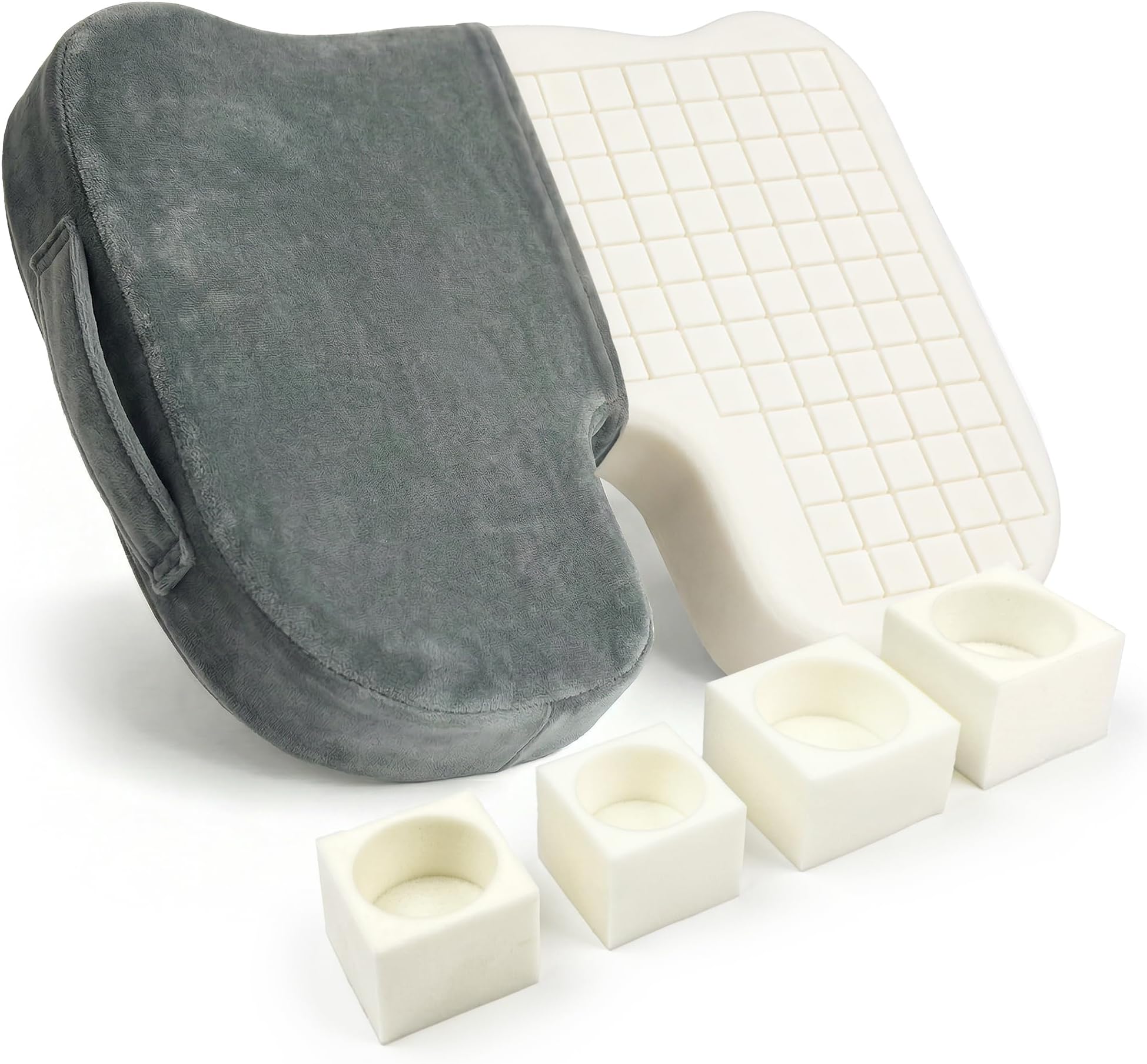 Cushy Tushy Premium Seat Cushion with Moveable Holes, Customizable Foam โ Relief for Lower Back, Sciatic, & Tailbone Pain โ Perfect for Driving, Home & Office โ Gray Fabric Cover